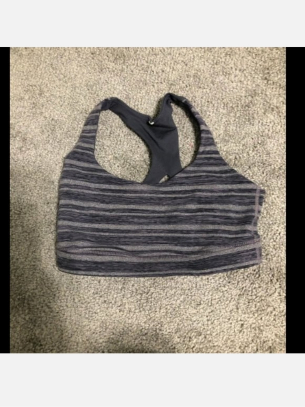 Lululemon Womens Striped Gray Sports Bra Sz 6
